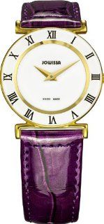   30 mm Gold PVD Purple Leather Roman Numeral Watch Watches 