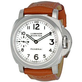 Panerai Mens PAM00113 Luminor Marina White Dial Watch: Watches 