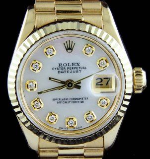 Rolex Ladies Gold 18k Datejust Mother of Pearl Watch: Watches:  
