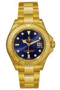 Rolex Mens Yellow Gold Yachtmaster White Dial Watches 