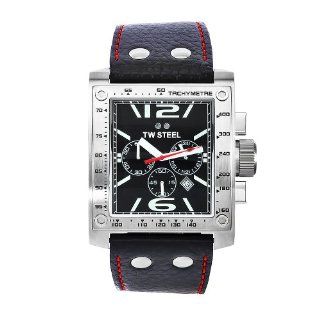 TW Steel Mens TW116 Goliath Black Leather Chronograph Dial Watch 