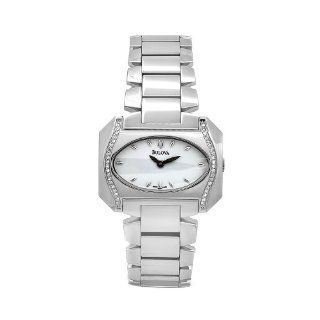 Bulova Womens 63R41 Diamond Accented Case White Dial Watch Watches 