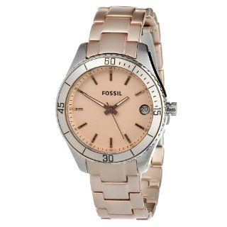 Fossil Womens ES3045 Pink Stainless Steel Watch Watches 