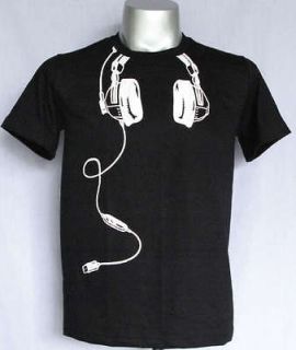 Funky Indie DJ Headphones Music Hip Hop T Shirt Mens XL