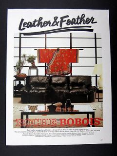 Roche Bobois Leather Couch Designed by G. Montani 1982 print Ad 