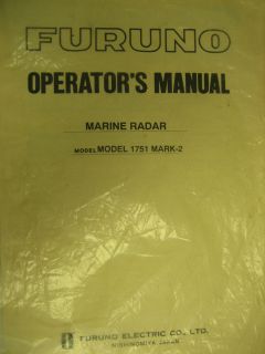 Furuno Operators Manual For Marine Radar Model 1751 Mark 2