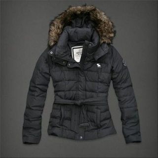 Abercrombie & Fitch RENEE Fux Fur Hoodie Women Brown Jacket Size L