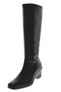 Karen Scott NEW Venice Black Pleather Wedges Knee High Boots Shoes 9 