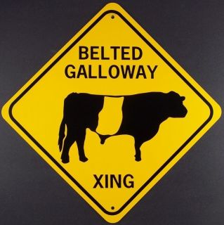 BELTED GALLOWAY XING Aluminum Cow Sign Wont rust or fade