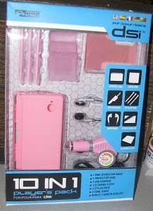 Nintendo DSi 10 In 1 Players Pack Pink Case, Cases,Stylus Charger 