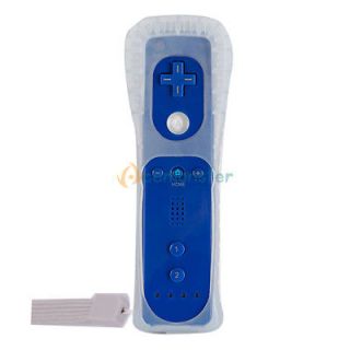 New Remote Controller Set for Nintendo Wii Game + Case Skin Deep Blue