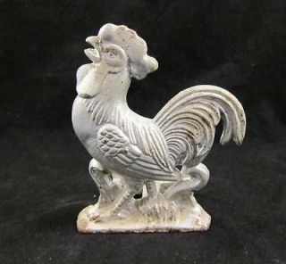 Silver Painted Cast Iron Rooster Chicken Napkin Holder Table Setting 