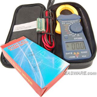 Digital Clamp MultiMeter Meter Amp Tester 1mA~200A+Case