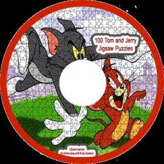 100 Tom and Jerry Computer JigSaw Puzzles CD New!!