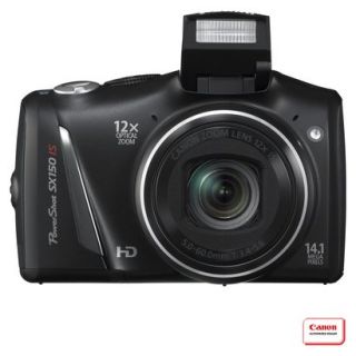 Canon SX150 14.1MP Digital Camera with 12x Optical Zoom   Black