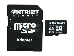 Newegg   Patriot LX Series Class 10 4GB Micro SDHC Flash Card 