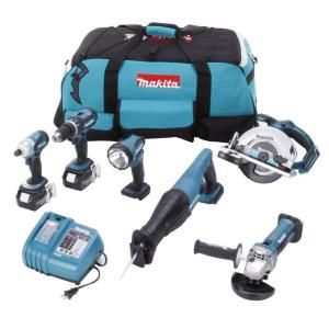Makita 18 Volt LXT Lithium Ion 6 Tool Combo Kit LXT601 at The Home 