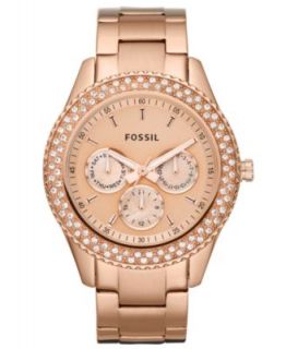 Fossil Watch, Womens Chronograph Stella Glitz Rose Gold Ion Plated 