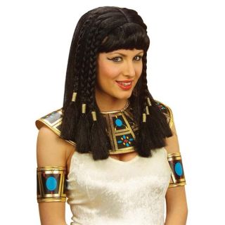 Perruque Cléopâtre   Perruque egyptienne femme cheveux noirs mi 