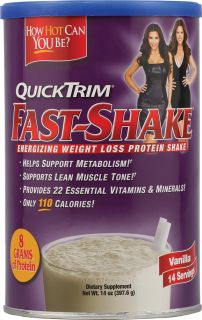 Quicktrim Fast Shake Energizing Weight Loss Protein Shake Vanilla 
