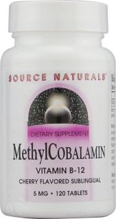 Source Naturals MethylCobalamin Vitamin B12 Sublingual Cherry    5 mg 