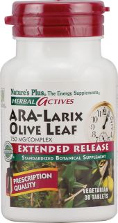 Natures Plus Herbal Actives ARA Larix Olive Leaf    750 mg   30 