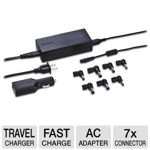 Targus APM32US Laptop Travel Charger   With USB Fast Charging Port, 7 