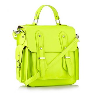 Bright Yellow Long Double Buckled Satchel Bag   Hand held bags 