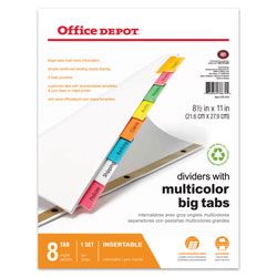 Office Depot Brand Insertable Dividers With Big Tabs White Assorted 