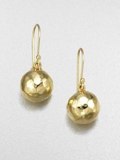 Ippolita   18K Yellow Gold Hammered Sphere Earrings