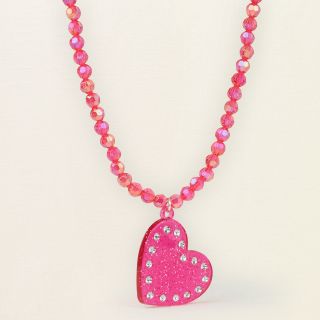 girl   accessories   rhinestone heart necklace  Childrens Clothing 