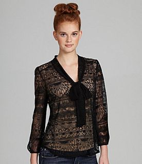 Lily White Sheer Lace Top  Dillards 