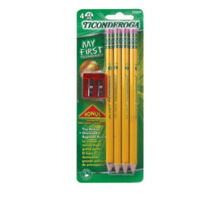 Ticonderoga My First Pencils, #2, Yellow, 4/pk