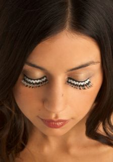 Peek of Plumes Lashes   Black, White, Feathers, Party, Casual, Vintage 