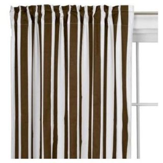 Bacati Stripes Curtain Panel in White and Chocolate   BISTRWMCP