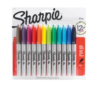 Sharpie Fine Point Permanent Markers, 12 Assorted Markers