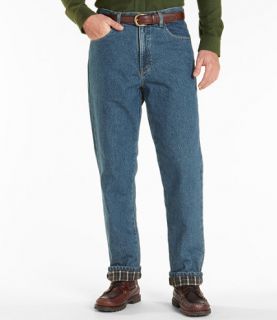 Double L Jeans, Flannel Lined Natural Fit Jeans   at L 