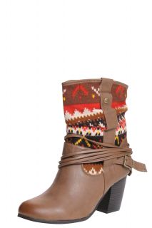  Footwear  Boots  Rebekah Tan Brushed Knit Cowboy Boot