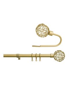 Extendable 19 mm Metal Curtain Pole with Cage Finials  Very.co.uk