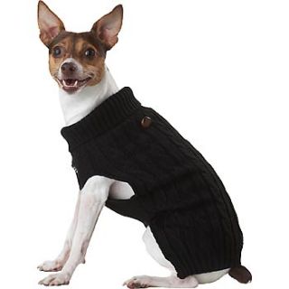 Home Dog Apparel  Pup Crew Black Cable Knit Dog Sweater