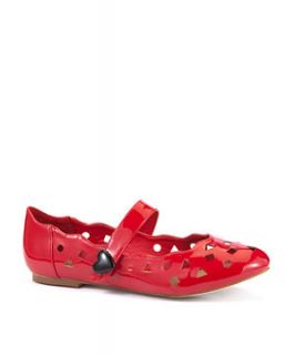 Red (Red) Shellys Red Patent Confetti Mary Jane Ballet Flats 