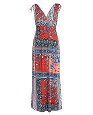 Red (Red) Mela Red Paisley Print Maxi Dress  262266760  New Look