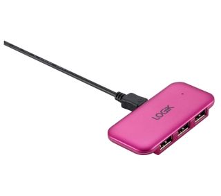LOGIK L4HUBC11 4 Port USB 2.0 Hub   Pink Deals  Pcworld