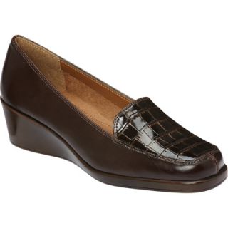 A2 by Aerosoles Womens Tempting Slip On Wedge Shoes   Dark Brown