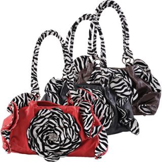 Adi Designs Flower Accent Zebra Print Slouchy Handbag  Meijer
