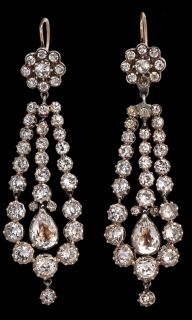 Olivia Collings Antique Jewelry Paste Long Earrings 