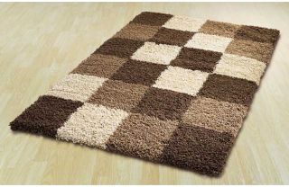 Living Large Norvik Blocks Shaggy Rug   230x160cm   Brown. from 