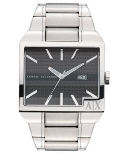 Armani Exchange Mens Rectangular Analogue Bracelet Watch Very.co.uk