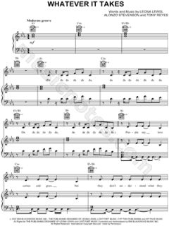 Image of Leona Lewis   Whatever It Takes Sheet Music   Download 