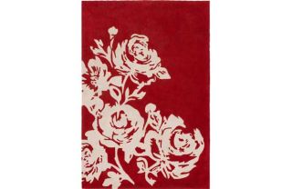 Inspire Anais Flower Rug   180x120cm   Red and White. from Homebase.co 
